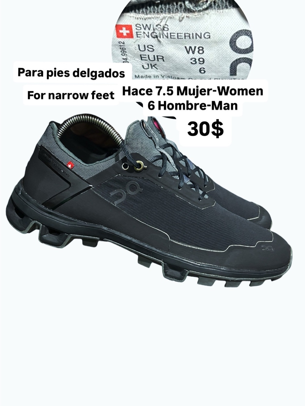 On Running Black Trail Sneakers with Grey Accents